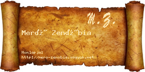Merő Zenóbia névjegykártya